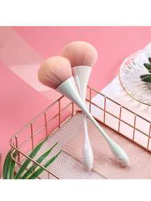 1pc Large Round Angled Foundation Brush, Professional Synthetic Hair Makeup Brush For Foundation And Contouring - A - View 7