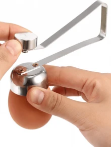 1/2pcs Premium Stainless Steel Egg Cutter, Hard Boiled Egg Peeler, Egg Slicer, Egg Shell Opener, Sturdy Multifunctional Egg Cracker, Boiled Egg Opener - Multicolor - View 12