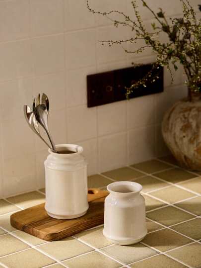 Cirelle 陶瓷儲物罐,刀叉筷陶瓷杯收納,廚房儲物罐,筷子刀叉收納容器,攜帶式防潮陶瓷儲物罐,節省空間的餐具架,多功能刀具收納架,多用途的廚房儲物容器,廚房用品,廚房裝飾,廚房儲物和組織,家居裝飾