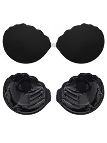 2片加厚隐形聚拢文胸，女士无背无肩带文胸，无缝自粘硅胶胸贴，适合搭配婚纱，可重复使用，四季通用隐形无背文胸 - 彩色 - 查看 11