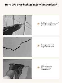 10/20/30 Pack Plastic Adhesive Picture Hangers, Transparent Screw Hooks For Hanging Pictures, Posters, Photo Frames - No Drill Needed, Strong Sticky Wall Hooks - A - View 12