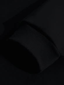 Áo nỉ cổ tròn unisex, kiểu dáng thường ngày, thích hợp mặc đi học, đi làm, hoặc mặc đôi, phong cách đa năng dễ phối đồ. - màu đen - Xem 4