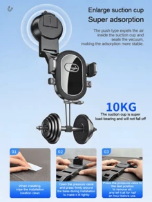 Windshield Car Phone Holder With Suction Cup - Black - View 9