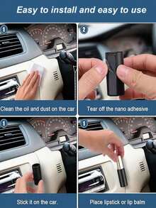 1 Set Car Vertical Lipstick Holder, Sparkling Thermal Lipstick Rack With Rhinestones, Car Interior Accessories Fit For Most Vehicles - A - View 12