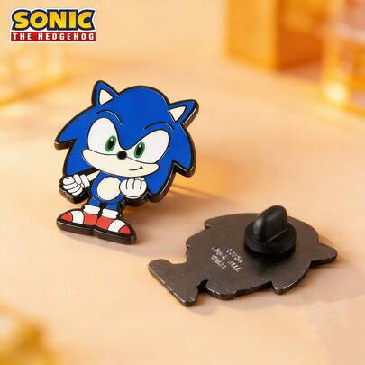 Sega 1枚世嘉官方授权索尼克珐琅徽章 - 锌合金胸针 - 可爱别致的服装装饰徽章，可作为礼物赠送朋友，极具收藏价值