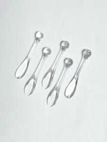 10件套化妆刮刀，乳霜刮刀，亚克力化妆刮刀，搅拌勺，眼霜滚轮，面部护理工具，浅米色 - A - 查看 5