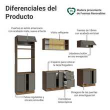 Cocina Integral Completa Modular Madesa Vik 270cm MG 06 - Marrón y Gris - Ver 4