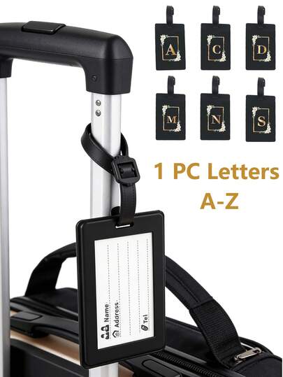 Patterns Luggage Tag-Square Flower Gold Letter A-Z,Pvc Luggage Name Tag,Cruise Luggage Tags, Personalized Luggage Tags, Luggage Tag For Suitcase Luggage Tag,Address Card Boarding Tag ,Portable Label Suitcase Bag Hanging Tag,Essential For Traveling And Going Out,Suitable For School And Vacation, Convenient For Outdoor Use, Gift For Friends And Besties, Teacher Gift,Women And Men,Mom,Sisters,Perfect Choice For Vacation And Festival