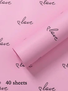 20pcs Valentine's Day Gift Wrapping Paper, Love Letter Pattern Wrapping Paper, Wedding Engagement Birthday Celebration Gift Wrapping Paper, Waterproof DIY Handmade Gift Wrapping Paper - Multicolor - View 9