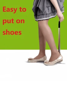 LAIMEI 符合人体工学的长柄不锈钢鞋拔，方便穿脱鞋子，无需弯腰，经久耐用，适合老年人和残疾人使用，也可作为家居装饰品、情人节礼物或浴室配件。 - 均碼 - 查看 10