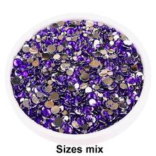 2mm-6mm Mixed Size, 2000pcs/Pack, Multi-Color, Flat Back Round Crystal Rhinestone Gems, DIY Nail Art Stones, Diamond Design Accessories, Glitter Nail Stickers Decor, Suitable For Phone Cases, Clothes, Bags, Shoes, Crafts. Nail Art Supplies, Nail Decorations. - Multicolor - View 10