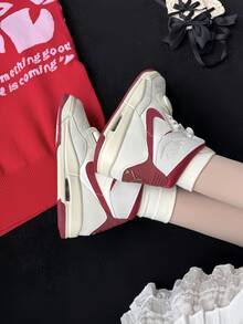Nike Jordan Legacy 312 馬年限定 貼合舒適百搭休閒 高筒 GS 板鞋 男女同款 - 米白色/紅色 - 查看 6