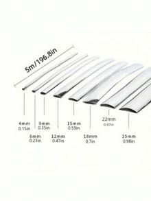 5m/197in Plated Car Body Trim Strip, High Gloss Scratch-Resistant Decorative Strip, Suitable For Car Body, Windows And Bumper Protection, Universal Door Edge Guard, Applicable To SUV, Truck And Car Interior/Exterior Decoration Upgrade, Easy To Install Auto Accessory, Perfect Gift For Car Decor Enthusiasts - A - View 8