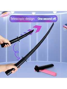 1pc 2026 Hot Selling Extendable Samurai Sword, Telescopic Sword, Martial Arts Toy Sword, Can Extend Length, Convenient To Carry, Extended To 28 Inches, Birthday Gift, Gift, Toy, Valentine's Day Gift - Multicolor - View 6