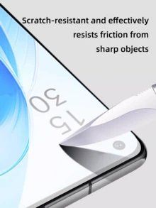 3pcs Full Coverage Tempered Glass Screen Protector, Compatible With OPPO, Smooth Surface, High Definition And Hardness, Anti-Fingerprint, Anti-Scratch, Anti-Oil, Anti-Shatter, Easy Installation, No White Edges, No Bubbles, Compatible With Phone Cases - Clear - View 5