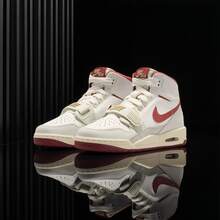 Nike Jordan Legacy 312 馬年限定 貼合舒適百搭休閒 高筒 GS 板鞋 男女同款 - 米白色/紅色 - 查看 7