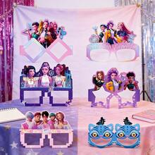 6pcs K-Pop Witch Themed Party Photo Props, Paper Masks, K-Pop Girl Group Costume Half Face Masks, Cartoon Character Gifts For Fans, Friends, New Year - Sets - View 1