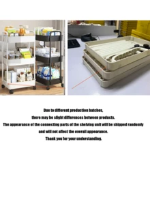 5/4/3 Tier Storage Cart - Plastic Material, Easy To Move, Suitable For Kitchen, Bathroom, Bedroom - (Easy To Move And Convenient) Black & White Lingerie Storage Box, Thickened Tube, Strong Load-Bearing, Multi-Layer Storage Rack, Suitable For Kitchen, Bedroom And Outdoor Camping, Plastic Design, Multi-Functional Storage Cart | Modern Stylish Shelving Unit | Sturdy Storage Rack, Halloween, Christmas Gift Kitchen Supplies Kitchen Accessories Kitchen Tools - Multicolor - View 11