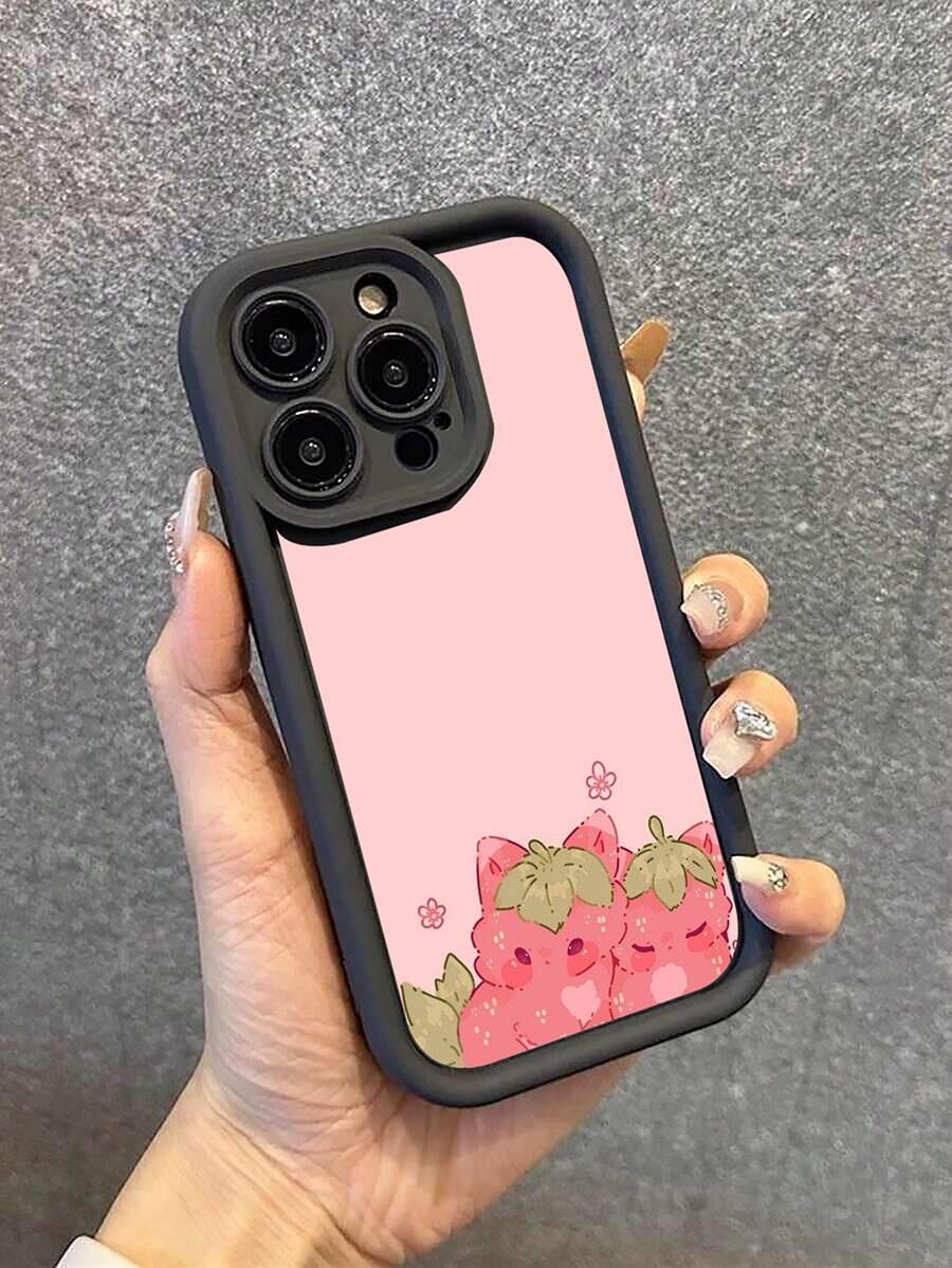 Fundas de moda para teléfonos: fundas estampadas, compatibles con los modelos de la serie Apple 11/12/13/14/15/16/191, con cubierta para la lente de la cámara. Un regalo ideal para San Valentín, Navidad y otras ocasiones festivas. - Negro - Ver 1