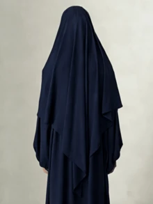 1条女士尼达头巾，带系带，适合穆斯林女性日常佩戴和祈祷，四季皆宜 - 彩色 - 查看 3