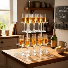 1pc Acrylic Champagne Cocktail Glass Display Rack, Multi-Tier Tabletop Stemware Holder, Suitable For Restaurant, Birthday Party, Holiday Banquet, Anniversary - Transparent - View 6