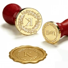1pc Customized 25mm Wax Seal Stamp - Wax Seal Stamp With Wooden Handle, Suitable For Handmade, Envelopes, Gift Packaging, Graduation Gifts, Wedding Invitations, Christmas Gifts, Etc. - Multicolor - View 4