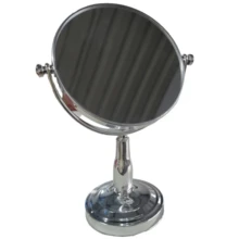 Round Tabletop Makeup Mirror With Magnification, Double-Sided, Various Models And Sizes. - Silver - View 4