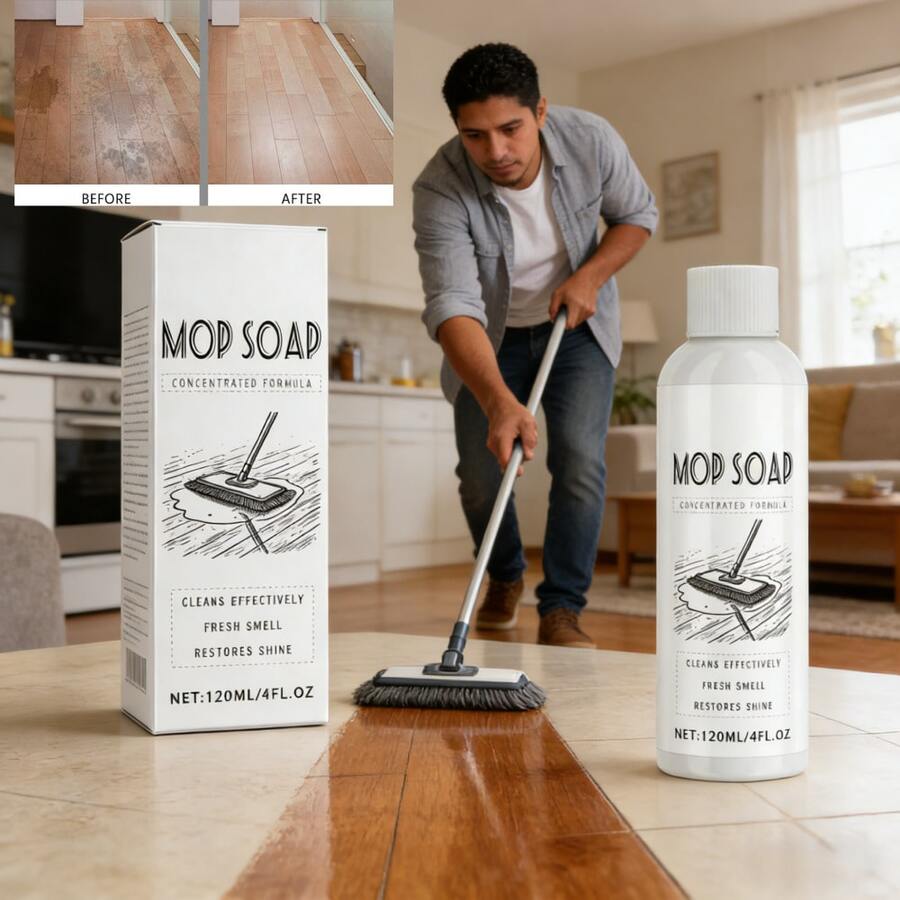 1 Unidad Limpiador de Piso para Trapear, Cuidado Diario y Anti-Manchas, Brillo Duradero y Sin Daño a Superficies, Adecuado para Madera, Baldosas y Laminados - Blanco - Ver 1