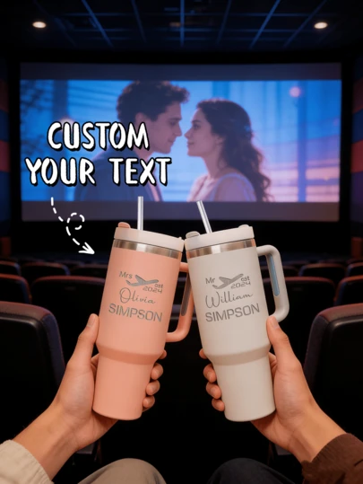 1 pièce Texte personnalisable de la Saint-Valentin et conception graphique élégante et pratique pour une utilisation quotidienne. Cadeau romantique