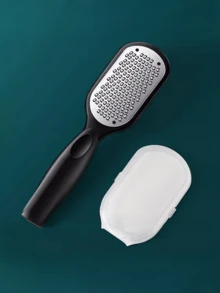 1pc Essential Pedicure Tool: Professional Stainless Steel Foot File With Splash Guard, Ergonomic Easy-Grip Handle, And Double-Sided Coarse/Fine Grit - Durable Callus Remover For Home Spa Foot & Nail Care, Perfect Gift For Winter Care, Valentine's Day, Mother's Day, Father's Day, Thanksgiving, Christmas, Halloween - Multicolor - View 4