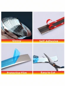 5m/197in Plated Car Body Trim Strip, High Gloss Scratch-Resistant Decorative Strip, Suitable For Car Body, Windows And Bumper Protection, Universal Door Edge Guard, Applicable To SUV, Truck And Car Interior/Exterior Decoration Upgrade, Easy To Install Auto Accessory, Perfect Gift For Car Decor Enthusiasts - A - View 5