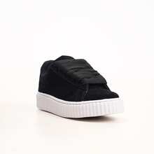 Tenis Feminino Casual Versatil Liso Camurca Resistente Sola Antiderrapante Conforto Diario - Preto - Visão 4