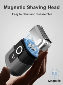 Men's Electric Shaver With Digital Display, Rechargeable Foil Shaver, Ultra-Portable Wet & Dry Razor, Compact Travel Shaver – Holiday Gift For Him, Father's Day Gift - Xám - Xem 8