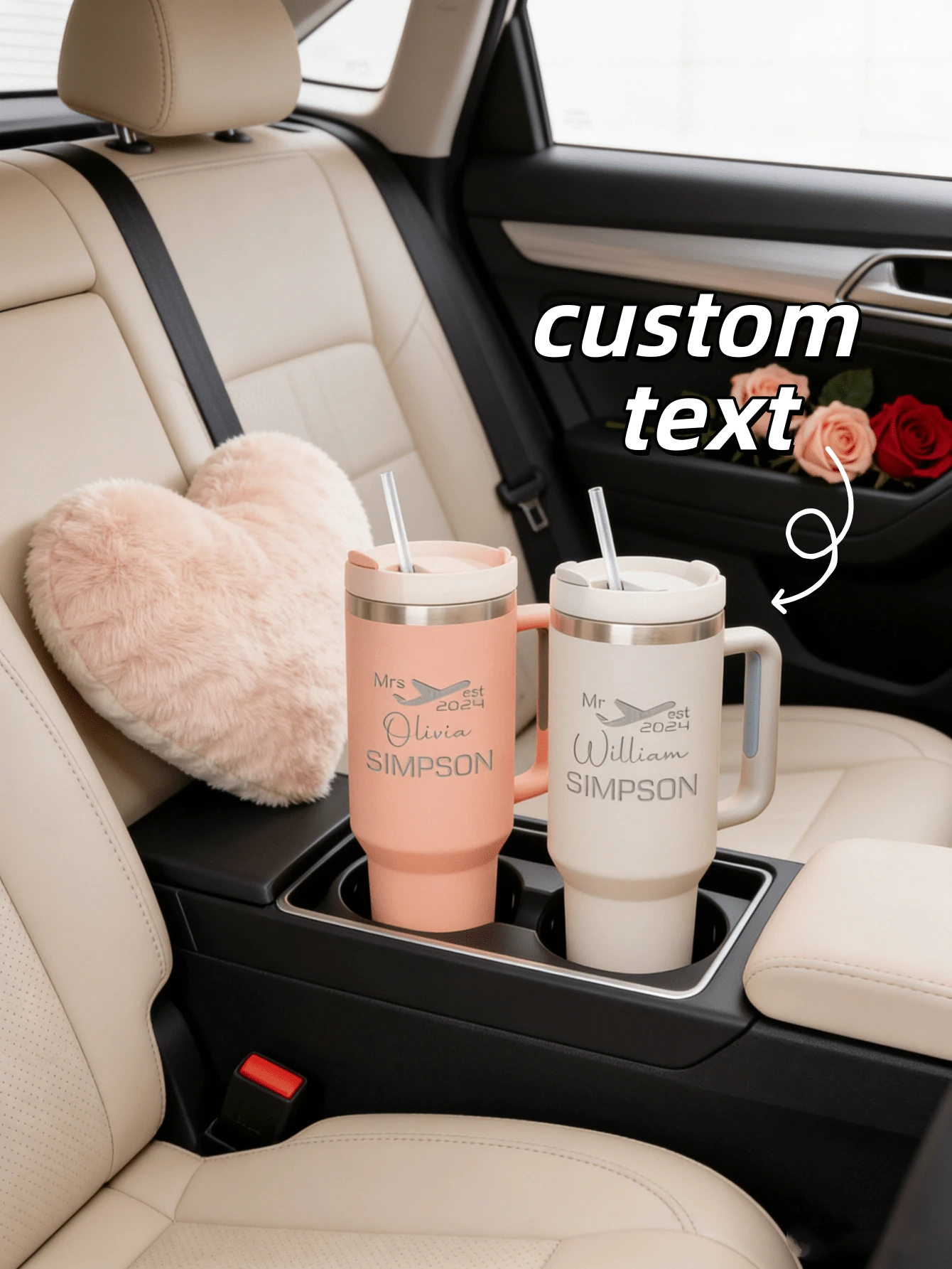 1pc Customizable Valentine's Day Text & Graphic Design Elegant & Practical Daily Use Romantic Gift - Multicolor - View 1