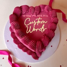 Customized Cake Decorations - Personalized Cake Decorations - Bento Heart Shape - Customizable Text, Name, Age, Mirror And Glitter Options - Anniversary, Birthday Party, Valentine's Day Cake Decorations - F-valentine's Day Cake Tag - View 9