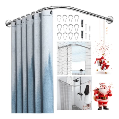 Tubo Cortinero Para Baño En Escuadra Barra De Ducha 80-110cm