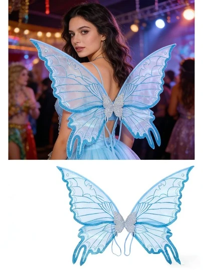 1 قطعة أجنحة ملاك ملونة على شكل فراشة لحفلات الكبار - مناسبة لمختلف المناسبات والاحتفالات والكرنفالات والأجنحة الجنية