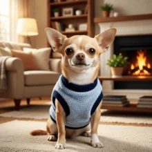Thick Two-Leg Pullover Sweater For Small Dogs & Cats, Autumn/Winter - Blue - View 3