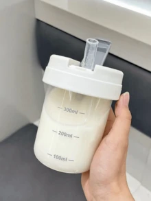 1个高品质大容量防摔耐高温便携式保温塑料水瓶，带吸管，适合女性，车载使用 - 彩色 - 查看 2