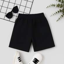 Short Moletinho Infantil Masculino Estampa Street Coroa 1240 Menino Look Urbano Escola Look Outfit Ootd Roupas para Meninos Adolescentes - Preto - Visão 4