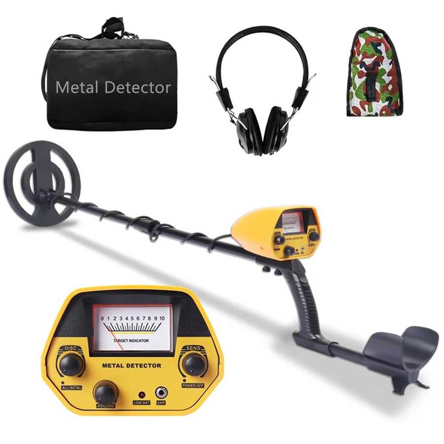 YOUFUNIQUE High-Sensitivity Metal Detector Outdoor Treasure Hunting Gold & Silver Coin Detector Retractable Waterproof Search Coil Product Details - Màu vàng - Xem 1