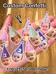 1/10/25/50/100/150片闪亮彩色纸屑。多种数量可选，适用于生日、婴儿派对、家庭聚会、节日蛋糕装饰——是居家、DIY派对爱好者、活动策划者的理想之选——蛋糕装饰、个性化节日装饰、甜点点缀、派对用品、厨房必备品。 - 多色(Confetti) - 查看 2
