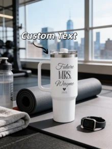 1pc Custom Valentine's Day Water Cup With Personalized Text, Ideal For Daily Use And Romantic Gifts - Multicolor - View 2