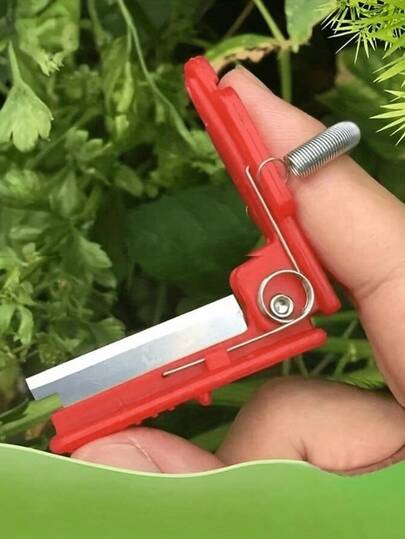 1pc Alloy Steel Thumb Cutter For Bonsai, Classic Garden Pruning Shear - Multi-Functional Hand Tool For Tea Picking, Leaf Trimming & Bud Pinching, Portable & Manual Operation