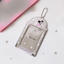 1pc Silver Cartoon Animal 3-Inch Hanging Card Holder, Student ID/Card Protector Case - Silver Card Sleeve - View 10