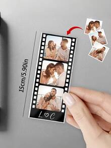 1pc Personalized Photo Strip Acrylic Fridge Magnet: Acrylic Fridge Magnet, Romantic Couple Gift, Customize Your Story From Our Photos - Personalized Photo Magnet, Acrylic Fridge Magnet, Family, Couple, Valentine's Day, Mother's Day Gift - Multicolor - View 7
