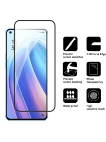 3pcs Full Coverage Tempered Glass Screen Protector, Compatible With OPPO, Smooth Surface, High Definition And Hardness, Anti-Fingerprint, Anti-Scratch, Anti-Oil, Anti-Shatter, Easy Installation, No White Edges, No Bubbles, Compatible With Phone Cases - Clear - View 2