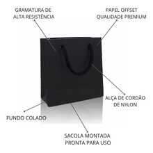 Paper Bag Colorful Bag 10x10x4 - Kit 10 Units - 黑色 - 查看 4