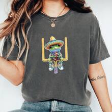 Frog T-Shirt Football Fan Uni Tee2 - 黑色 - 查看 1