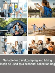 Travel Compression Bags, Travel Accessories, Space Saving Bags, No Vacuum Or Pump Needed, Travel Essential Vacuum Storage Bags, Travel And Home Organization Bag Set (Blue), Clothing Storage, Packing Cubes, Travel Storage Bag Set, Packaging Bags, Back To School, School Bag, Travel Essentials, Beach Summer Vacation Travel Organizer - Multicolor - View 6